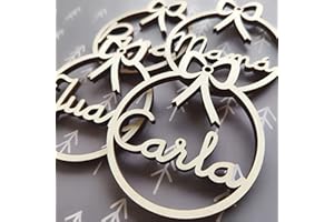 Bolas de navidad de madera personalizadas cordel incluido Adornos navideños Ornamento Decoraciones colgantes de Navidad para el árbol recuerdos únicos originales