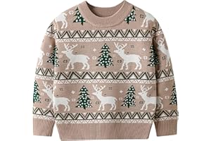 Goodstoworld Kinder Weihnachtspullover Ugly Junge Knitted Sweater Mädchen Christmas Pullover Lustig Weihnachtspulli Rundhals Strickpullover
