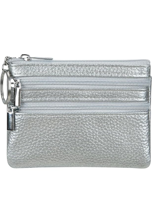2 Mini Porte-Monnaie Femme - Pochette Compacte Pour Cartes, Pièces, Clés, Cuir PU, Noir Et Rose