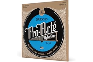Corde D'Addario EJ50 Pro-Arte in nylon nero per chitarra classica, tensione forte