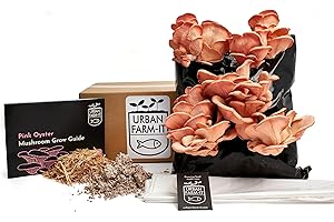 URBAN FARM-IT Urban Farm It - Grow Your Own Mushroom Kit, Tropical Pink Oyster XL with Meaty Taste, Ideal for Asian Food Lovers, Gardening Hobbyists and More