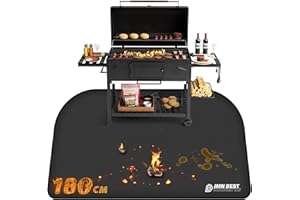 IMNBEST Tapis de Protection 180x100cm Tapis Barbecue Sol D'extérieur Tapis de Gril Anti Feu BBQ Tapis Réutilisable Facile à Nettoyer Étanche Tapis de Foyer pour Pelouse Patio