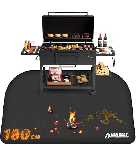 Tappetino Ignifugo In Fibra Di Vetro Per Campeggio E BBQ, Resistente Al Calore, Con Fori Per Picchetti, 45x45 Fino A 100x100 Cm