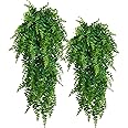 NANQWIN Artificial Plants Fake Plastic Greenery Shrub Bushes UV Resistant Plants Plastic Wheat Grass for Indoor Outdoor Home Garden Decoration (2 PACK A)