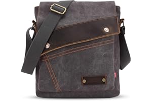 FANDARE Vintage Messenger Bag Bandolera Computadora Briefcase Bolsos Llevados Trabajo Escuela Mochila Crossbody Bag Mujer Hombre Lona
