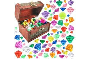 Shinybox Set di Gemme per Bambini, 164 Pezzi Giocattoli da Immersione, Giocattoli Subacquei Estivi Giocattoli da Piscina per Nuoto Gemme Acriliche per Giocattolo Piscina