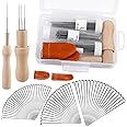 Mayboos 74 Pcs Needles Wool Felting Needles Tools Needle Felting Supplies Felting Tools Needle Felting Tool with 3 Sizes Felting Needles for Beginner Professional