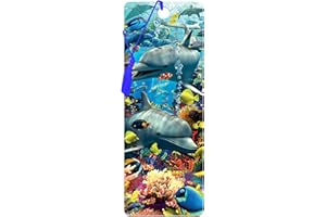 3D LiveLife Zakładka - Delphinfreude z Deluxebase. Zakładka delfinowa z dziełami sztuki w kształcie soczewki, które zostało licencjonowane przez znanego artysty Davida Penfound