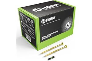 Heifix Multi-Purpose Wood Screws Pozi Double Countersunk - FREE Screw Bit Included (QTY 200, 5mm x 80mm)