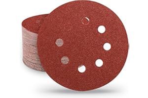 Huopueit 70 Pezzi Dischi Abrasivi 125mm, Carta Vetrata 8 Fori (Grana 40/60/80/120/180/240/320) per Levigatrice Orbitale Casuale