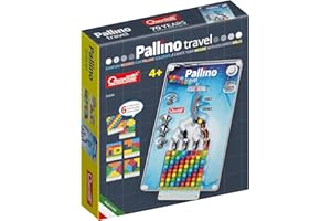Quercetti Pallino Travel, Giochi Bambini 4 Anni Fino agli 8, Gioco di Strategia con Palline Colorate per Bambini, Schede e Mosaico, Giochi Educativi 4 Anni, Made in Italyc