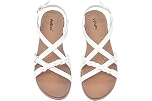 Veittes Sandalias planas para mujer - Zapatos casuales con tiras cruzadas y correas elásticas para primavera y verano.