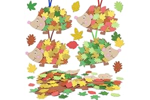 Orifinter Bastelset Kinder 3 4 5 6 Jahre, 12 Ige Herbst Basteln mit Kindern, EVA Bastelset Herbst, Moosgummi Schablonen, Wackelaugen, Ahornblatt Selbstklebendes