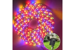 Amzxart Guirlande lumineuse solaire d'extérieur,20M de guirlande lumineuse solaire d'extérieur,19 modes de décoration de Noël d'extérieur,IP65 imperméable Guirlande lumineuse d'extérieu sapin