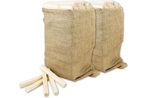 DELEGN Legnetti Accendifuoco di Abete 100% Naturale, Legna da Ardere Essiccata, per Stufa e Camino a legna, BBQ, 16 cm, 310 pezzi (2 SACCHI - 10KG)