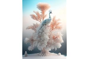 KUIZHEN DIY Diamond Painting Set, 5D Vollbohrer Diamant Malerei Kunsthandwerk, Full Drill Kreuzstich Stickerei Handgemachtes Painting für Home Wand Décor 30 x 40cm (Schöner Pfau)