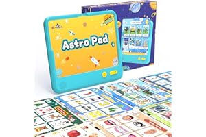 HOMESTEC AstroPad Toddlers Learning Toy, Sreen-Free Autism-Friendly Sensory Toys, Words Songs Stories Included, Kids Educational Interactive Preschool Tablet ADHD ASD for Home School Boys & Girls 1, 2, 3+