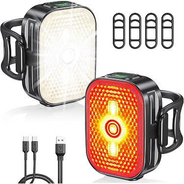 Lot De 6 Lumières Vélo LED Silicone - Éclairages Avant Arrière Étanches 3 Modes Pour Vélos Et Poussettes