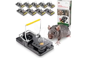 GARDIGO® 10 Unidades I Trampa para Ratas y Ratones con los Cebos para Roedor INCLUIDOS I Trampa de Impacto Profesional de plástico I Reutilizable para Interiores y Exteriores I Fácil de Usar