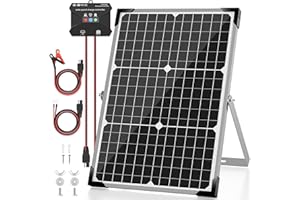 Voltset 30W 12V Solar Panel Kit, Monocrystalline Solar Battery Trickle Charger Maintainer + Upgrade 10A MPPT Charge Controller + Adjustable Mount Bracket for Car, RV, Boat, Motorcycle, Gate Opener