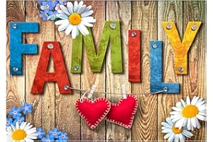 VETPW 5D DIY Diamond Pasted Painting Kit, Pittura Diamante Kit Completo, Fiore, Lettera Strass Fai da te Ricamo a Punto Croce Arts Craft per Home Wall Decoration (30x40CM) - Famiglia