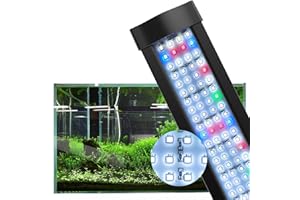 LOMINIE Luminie LED LED Aquarium Lighting, lámpara de Acuario de 15W-57W, luz de Acuario de Espectro Completo con Controlador de Temporizador, por Tanque plantado de Agua Dulce de 30-110 cm, IP67 Impermeable