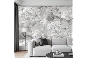 Anttyscar Marble Silver Grey Wallpaper for Living Room, Feature Metallic Marble Effect, Silver Grey Embossed Modern Glitter Textured Wallpaper, for Bedroom, Hallway and Stairs