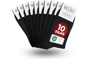 Mat & Vic's Socken Herren 43-46, 47-50, 35-38 oder 39-42 - Baumwollsocken 5 oder 10 Paar, Öko-Tex 100, in Europa hergestellt, für Freizeit, Anzug, Business Damen und Männer Herrensocken