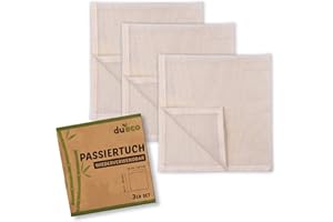 DuEco Passiertuch für Käseherstellung und Bio-Nussmilch - Mehrzweck-Käsetuch für hausgemachten Käse, Beeren, Obstsaft und Gemüsesaft ca. 50 x 50 cm
