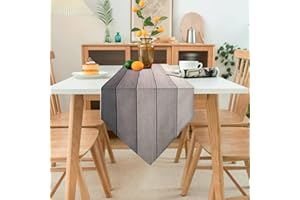 Hanrunsi Tischläufer Grau Moderne Wohnzimmer Tischsets Grau Leinen Tischläufer Zimmersets Antik Alt Rustikal Holz Grau Tischsets für Esstisch Party Hochzeit Bettwäsche 40x140cm