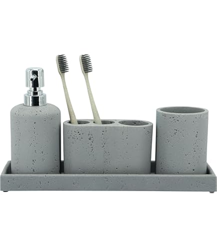 Set Accessori Bagno In Ceramica Oro | Portasapone, Dispenser E Portaspazzolino | Stile Lusso - Foto 2