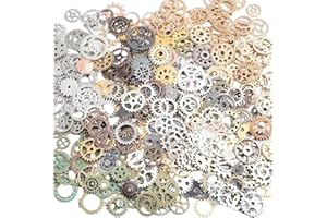 xutong Lot d'engrenages Steampunk de 300 g - Multicolore - Vintage - En alliage de zinc - Éléments de décoration faits à la main pour le bricolage, les bijoux et l'artisanat