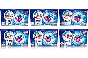 Bio Presto Power Caps Classico, Detersivo Lavatrice Predosato In Capsule, 6 Confezioni Da 18 pezzi, totale Lavaggi 108