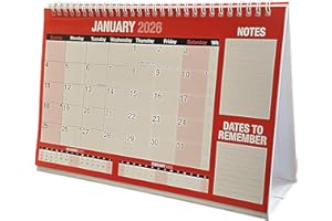 ARTH 2026 Desktop Calendar Freestanding Flip Month to View Spiral Bound Canender