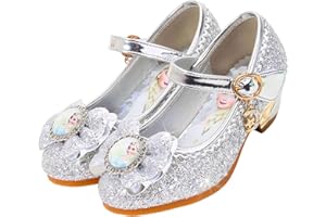 Vorkhuaeri Mädchen Prinzessin ELSA Schuhe Stöckelschuhe Kinder Glitzer Tanz Sneakers Prinzessin Kostüm Kinderschuhe für Dress Up Party Cosplay Hochzeit