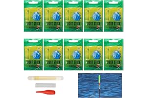 BRILEZE 50pcs Night Fishing Glow Sticks - High Visibility Fishing Float Glow Sticks for Night Fishing 30m Visibility 10-12 Hours Glow Time Waterproof Night Fishing Bite Alarm, 4.5 X 37mm, Energy Class A+++