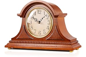 AYRELY® Elegante Kaminuhr im Antik-Stil – Standuhr aus Holz mit Viertelstunden- und Stundenschlag, batteriebetrieben, Tischuhren für Wohnzimmer & Geschenkidee