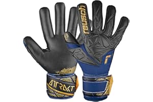 Reusch Gants de Gardien de But pour Hommes Adultes | adhérence Extra Forte, Coupe ajustée et Grande stabilité | Respirants | pour l'entraînement et Les matchs | Attrakt Gold X NC
