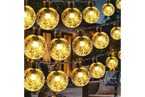 LUJASI Guirlande Solaire Exterieur, 18M 100LED Guirlande Lumineuse Exterieure Solaire, 8 Modes IP65 Étanche Guirlande Lumineuse Solaire pour Jardin, Mariage, Fête, Balcon, Éclairage Automatique(Blanc Chaud)