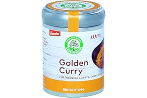 ‎LEBENSBAUM Lebensbaum Golden Curry, Bio-Gewürzzubereitung für würzige Currys, Gewürz-Mischung mit Kurkuma, Paprika & Koriander für Reis, Gemüse & Fleisch, 55 g