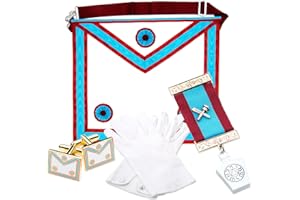 THE MASONIC COLLECTION Masonic Mark Master Masons MM Imitation Leather Apron Value Pack w/Medium Gloves