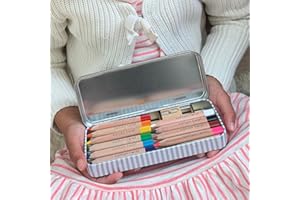 COTTON TWIST Kids Bright Mix Watercolour Pencils Tin - School Children Creative Painting Pencil Set for Boys and Girls - Pack of 10