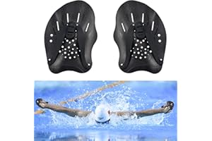 COLEESON 1 par de Palas de Mano para Nadar, Palas para Dedos Paddle con Goma elástica, Unisex-Adult, Ayuda de Entrenamiento de Fuerza de Potencia
