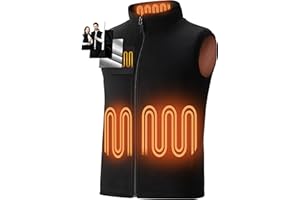 burngogo Beheizbare Weste Heizweste Herren Damen 6 Zonen Heizung 3 Temperaturregler Beheizte Weste (Ohne Powerbank) Beheizbare Jacke