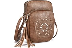 GLITZALL Cross Body Bag, Small Shoulder Bags with Multi Pocket, Tassel Satchel Purse Hollow out, Ladies Phone Bags Fashion