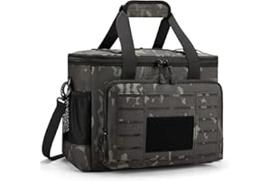 HSHRISH Borsa frigo 20L Borsa termica porta pranzo tattica - grande borsa frigo isolata per adulti maschi: impermeabile e durevole, parco picnic spiaggia picnic campeggio,supermercato shopping Nero mimetico