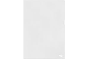 LEITZ Esselte, Chemise-Coin Premium A4, Matière Grainée Mate Transparente, Polypropylène 115 Microns, Lot de 10, 54820