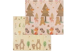 Navaris Mata do zabawy dla niemowląt 200 x 180 cm składana - mata do raczkowania dla dzieci mata podłogowa - dwustronna wodoodporna duża - pianka XPE unisex - zielony kolorowy