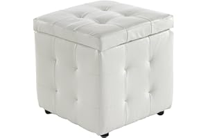 Wink Design Dado Pouf Contenitore, finta pelle, Bianco