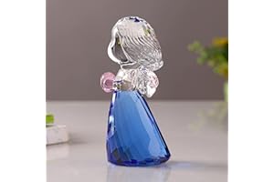 DOJOZ Kristall kleiner Engel Weihnachten Geburtstag Geschenke Cherub Figur Briefbeschwerer Dekor Ornamente Kunst Sammlerstück (blau)